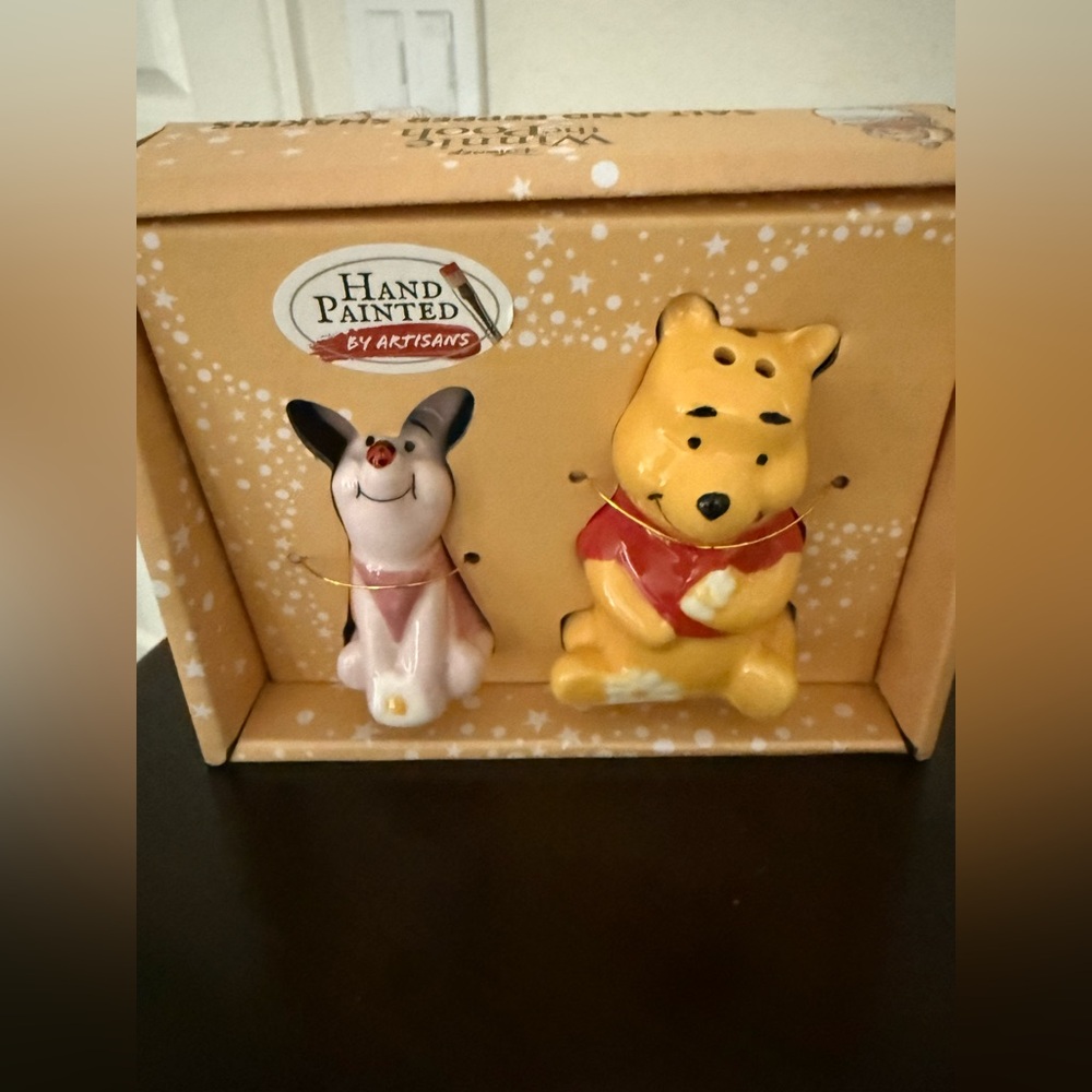 Disney Winnie the Pooh Salt and Pepper Shaker Set - Yellow, Red, Pink